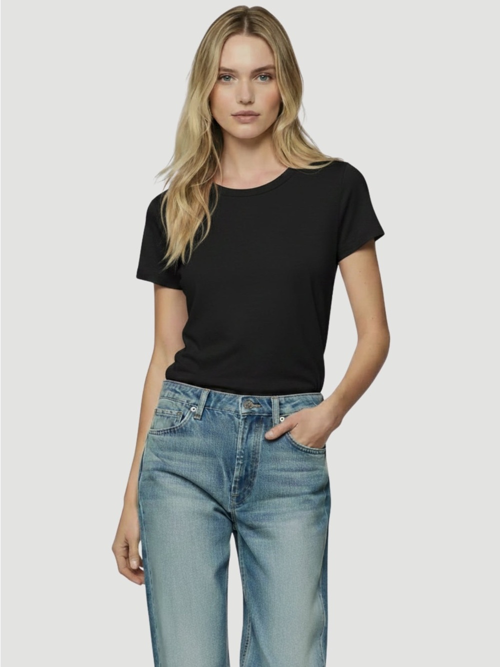 NWT Majestic Filatures Stretch Linen Deluxe Tee Black Size 4 / Large